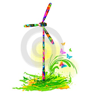 Wind turbines, alternative green ecological energy