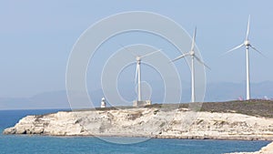 Wind turbines in Bozcaada, Canakkale, Turkey