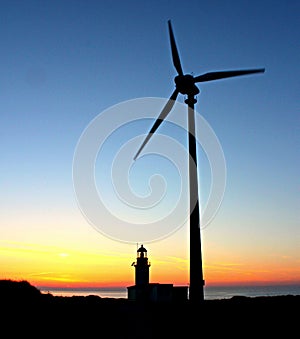 Wind turbines in Bozcaada, Turkey
