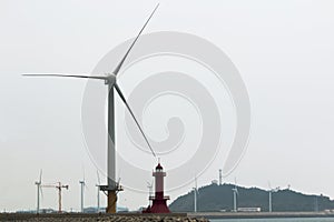 Wind turbines on the Cape near the lighthouse