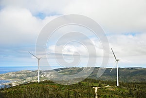 Wind turbines on Cape Vilan, Galicia, Spain