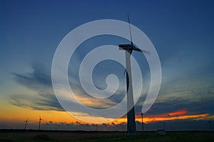 Wind turbines captured near cape Kaliakra, Bulgaria