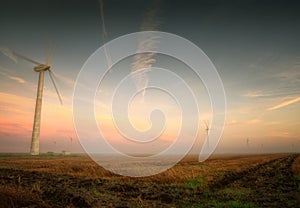 Wind turbines captured near cape Kaliakra, Bulgaria photo