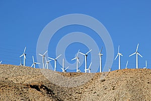 Wind turbines in Coachella Valley in California