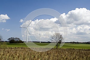 Wind turbines in countryside