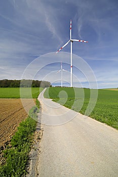 Wind turbines in the cultural landscape of the Lower Austrian Weinviertel