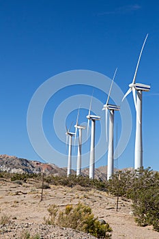 Wind turbines in the desert