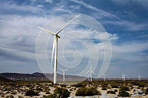 Wind turbines in the distance from a viewpoint off of Interstate 8 in the Coachella Valley of Southern California