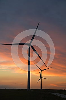 Wind Turbines at Dusk