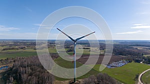 Wind turbines and "Electrum" solar park in Taurage, Lithuania