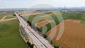 Wind turbines enegry nature road highway