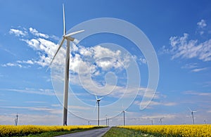 Wind turbines farm