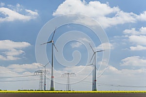 Wind turbines farm