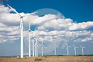 Wind turbines farm, alternative energy, Bulgaria.