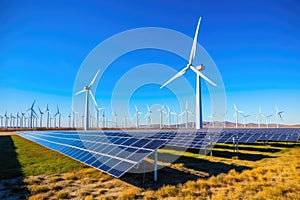 Wind Turbines in Field