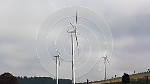 Wind Turbines In Fog - Timelapse