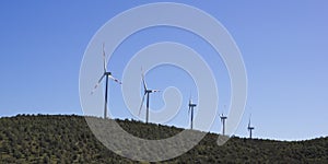 Wind turbines generating electricity