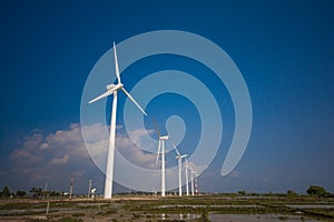 Wind turbines generating electricity in Sri Lanka