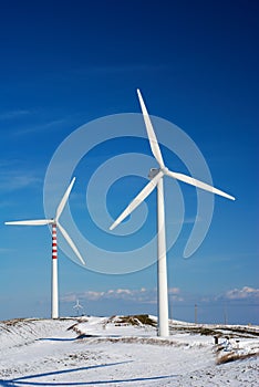 Wind turbines on hill top