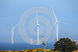 Wind turbines installation. Aberdeen, Scotland, UK.