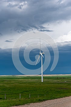 Wind turbines located in South Eastern Alberta photo