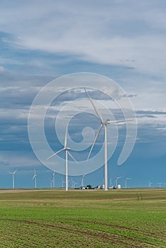 Wind turbines located in South Eastern Alberta photo