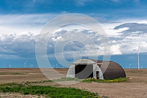 Wind turbines located in South Eastern Alberta photo