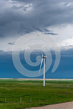 Wind turbines located in South Eastern Alberta photo