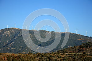 Wind turbines on the mountain