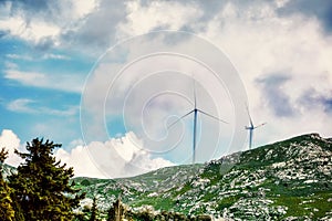 Wind turbines on the mountaintop