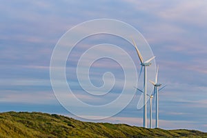 Wind turbines in natural environment for sustainable energy