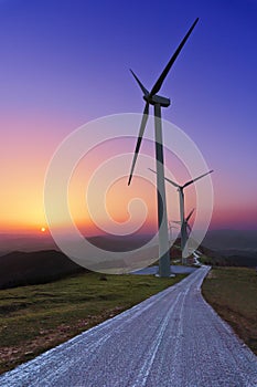 Wind turbines in Oiz eolic park