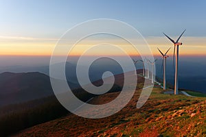 Wind turbines in Oiz eolic park photo