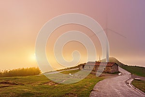 Wind turbines in Oiz eolic park photo