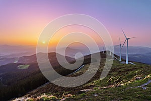 Wind turbines in Oiz eolic park photo