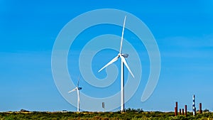 Wind Turbines at the Oosterschelde inlet at the Neeltje Jans island in Zeeand Province