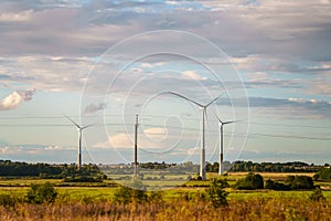Wind turbines park.