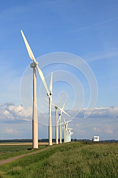 Wind turbines in pastel tones