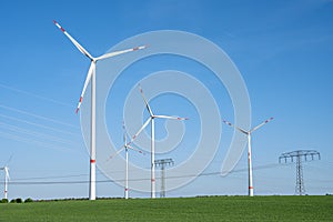 Wind turbines and power lines