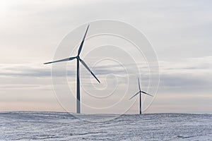 Wind turbines on the prairies