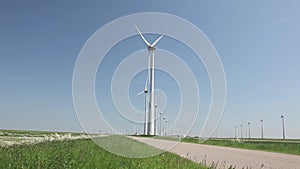 Wind turbines producing alternative energy