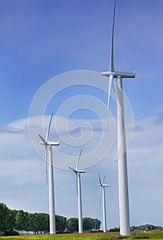 Wind turbines producing green energy photo