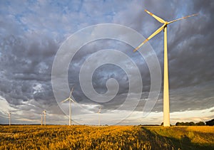 Wind turbines, pure energy,windmills in the fields