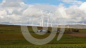 Wind Turbines and Ranch Hoses in Goldendale WA 1080