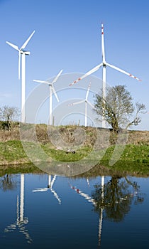 Wind turbines reflection