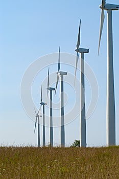 Wind turbines in a Row