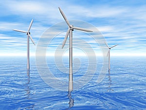 Wind turbines in the sea