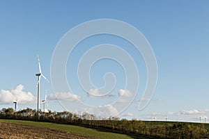 Wind Turbines and Solar Panels in a Renewable Energy Farm