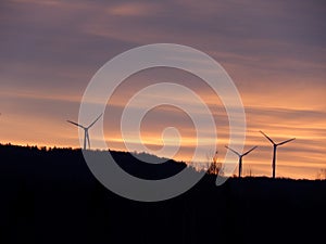 Wind Turbines at Sunrise in Vermont