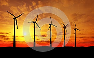 Wind Turbines at sunset